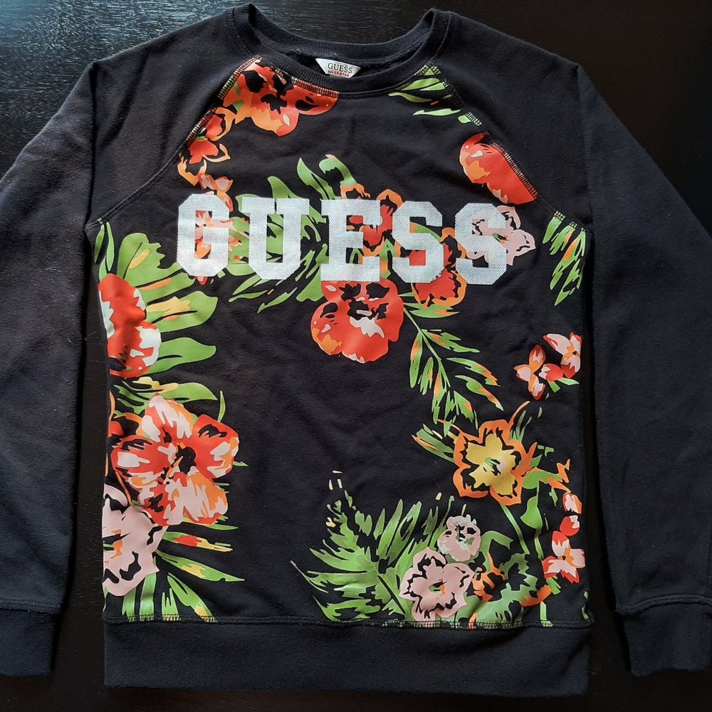 GUESS Black Floral Sweatshirt